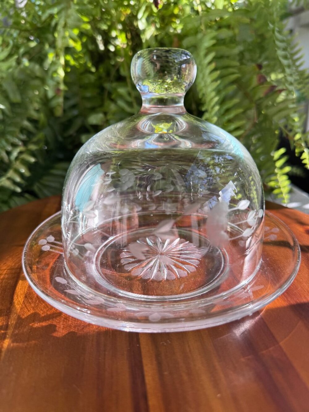 Vintage Princess House Heritage Glass Butter Dish with Lid